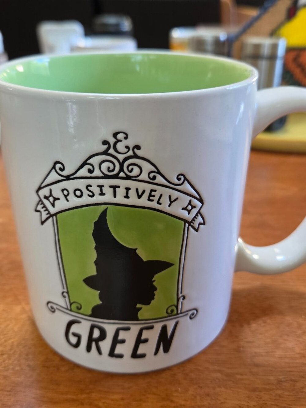 WICKED TWO SIDED MUG ZAK DESIGN CERAMIC MUG 20 OZ GREEN INSIDE